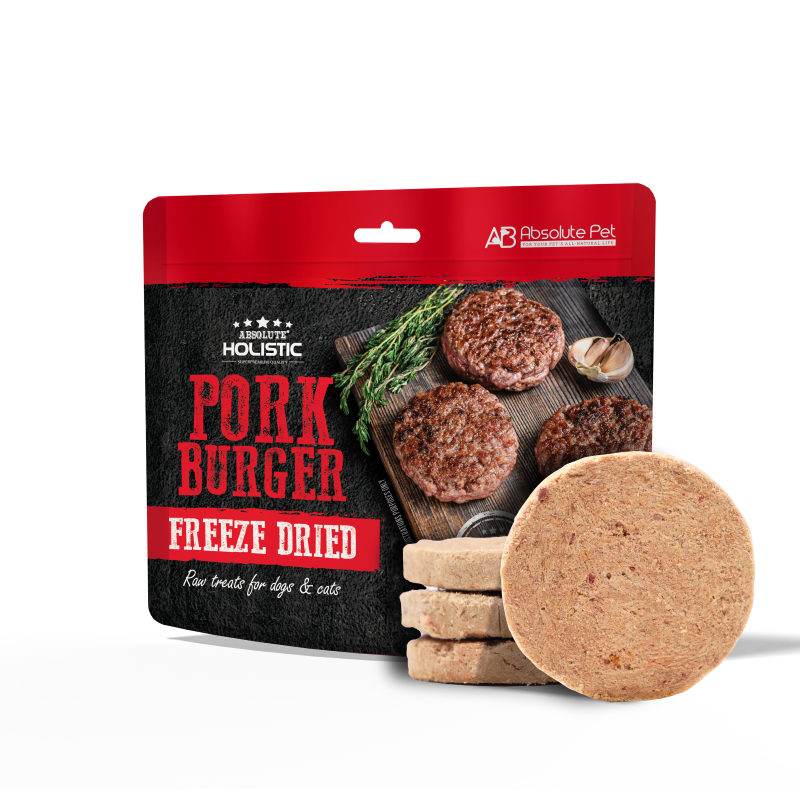 Absolute Holistic Freeze Dried Raw Treats for Cats & Dogs - Pork Burger (80g)