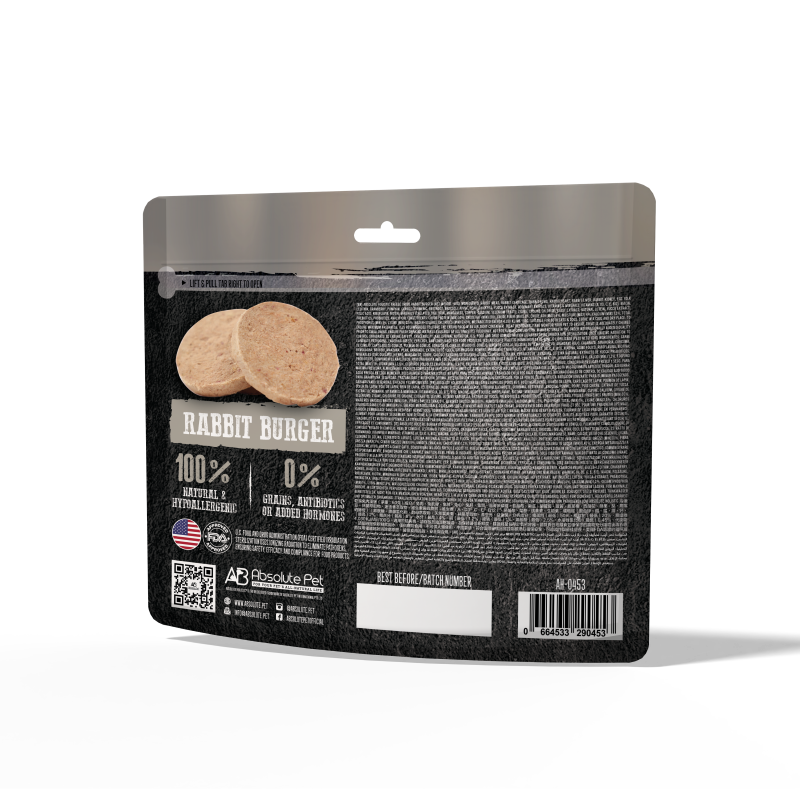 Absolute Holistic Freeze Dried Raw Treats for Cats & Dogs - Rabbit Burger (60g)