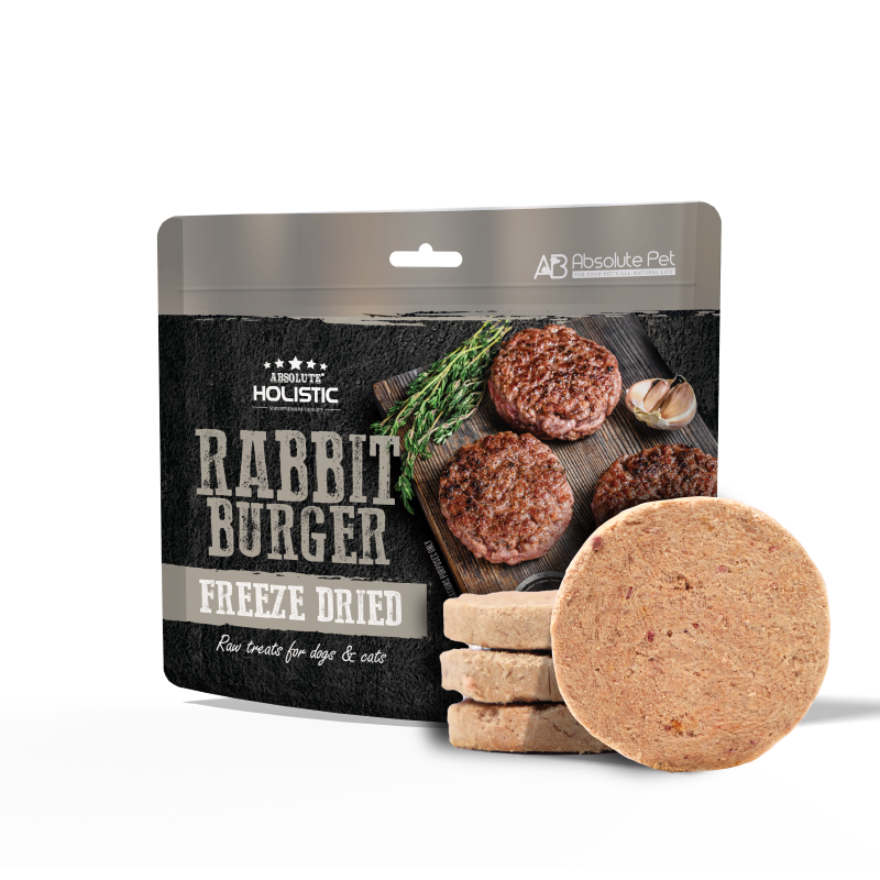 Absolute Holistic Freeze Dried Raw Treats for Cats & Dogs - Rabbit Burger (60g)