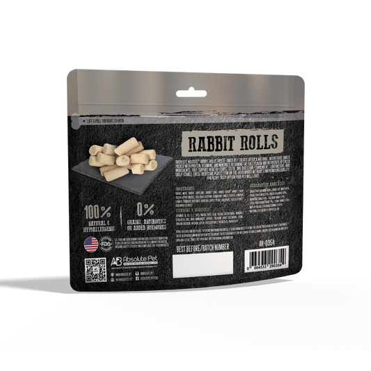 Absolute Holistic Freeze Dried Raw Treats for Cats & Dogs - Rabbit Rolls (60g)
