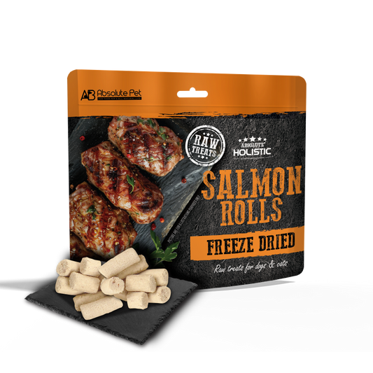 Absolute Holistic Freeze Dried Raw Treats for Cats & Dogs - Salmon Rolls (60g)