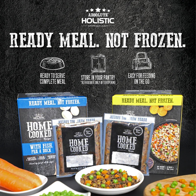[Try] Absolute Holistic Gently Cooked Dog Sample (375G) - Fish, Peas & Duck