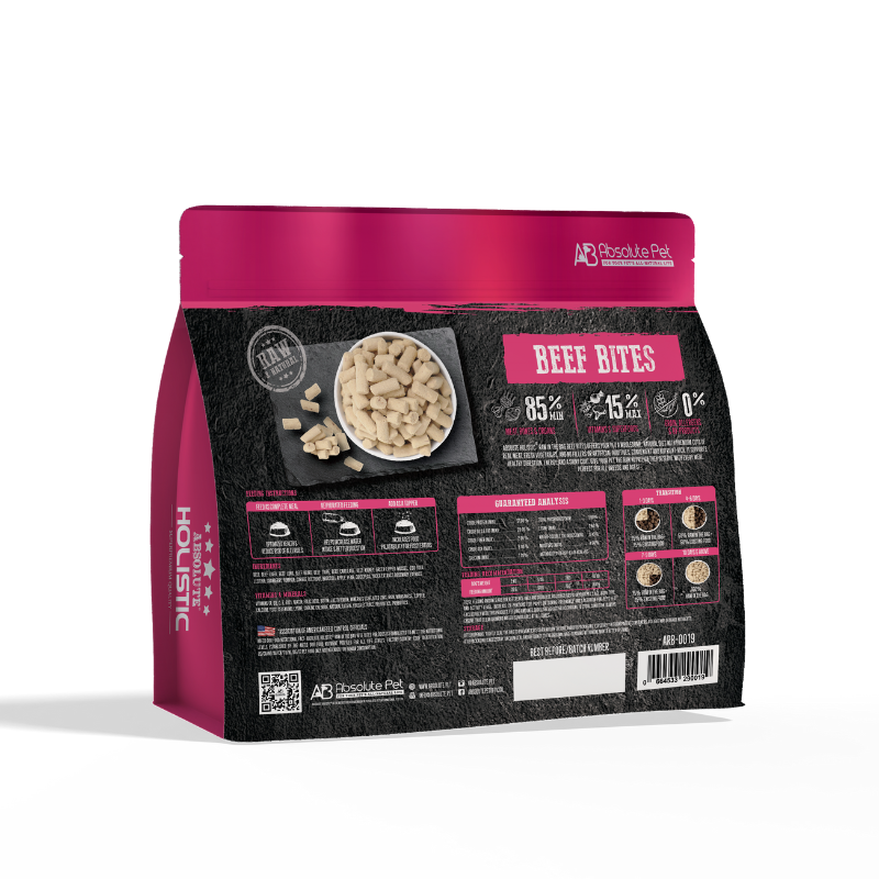 Absolute Holistic Raw in the Bag Complete Freeze Dried Dog Food - Beef Bites - 14oz