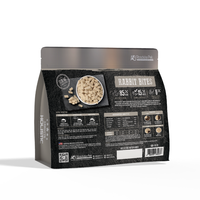 Absolute Holistic Raw in the Bag Complete Freeze Dried Dog Food - Rabbit Bites - 14oz