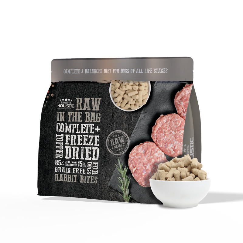 Absolute Holistic Raw in the Bag Complete Freeze Dried Dog Food - Rabbit Bites - 14oz