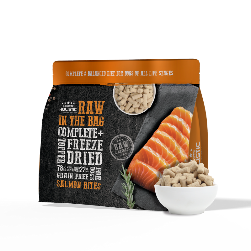 Absolute Holistic Raw in the Bag Complete Freeze Dried Dog Food - Salmon Bites - 14oz