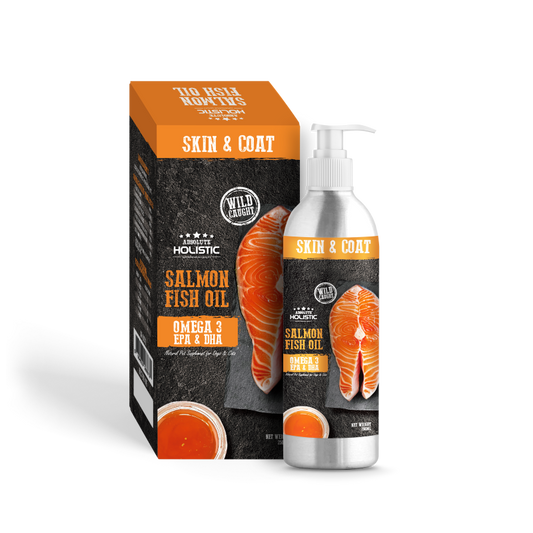 Absolute Holistic Wild Salmon Fish Oil Natural Pet Supplement for Cats & Dogs (250ml)