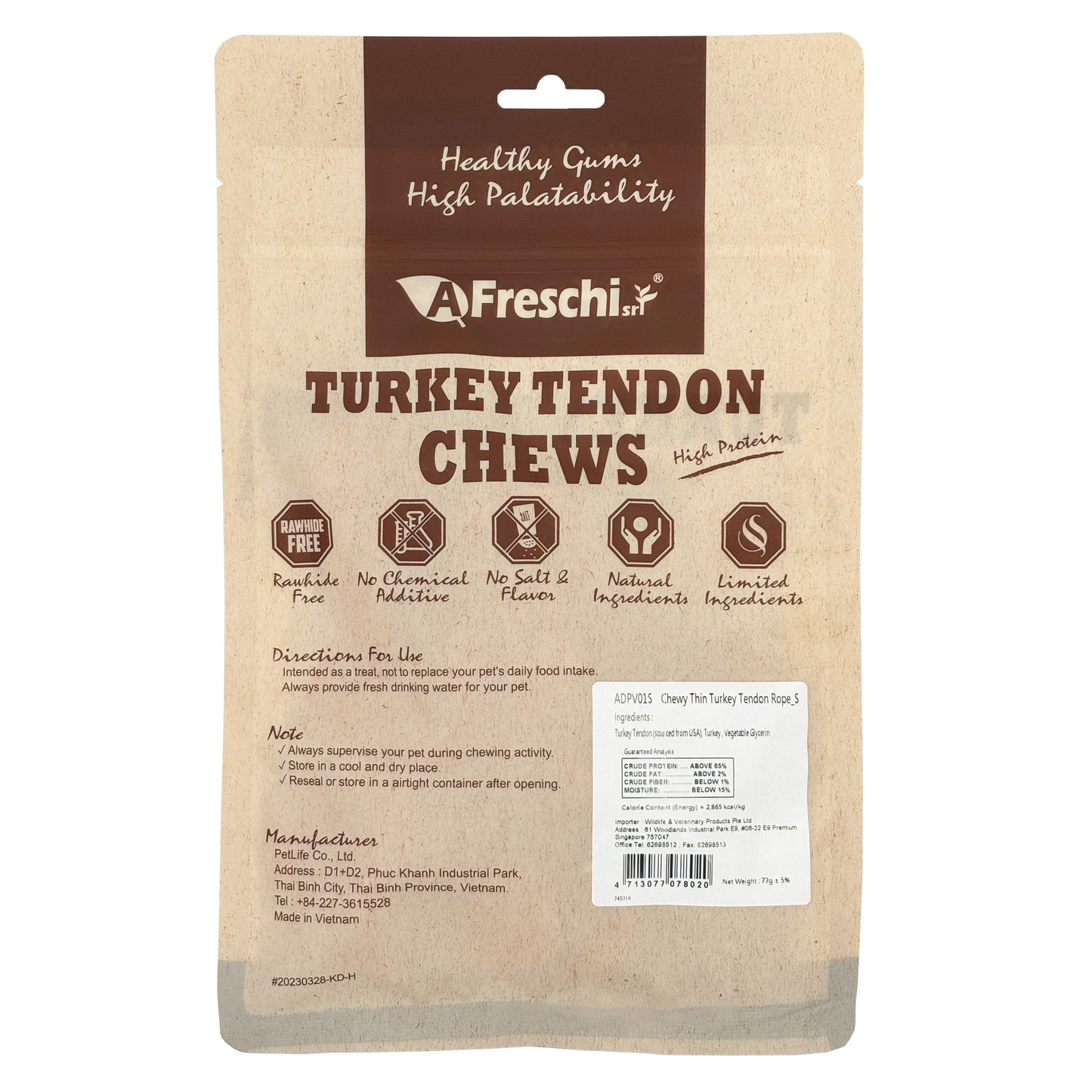 Afreschi Chewy Thin Turkey Tendon Rope S