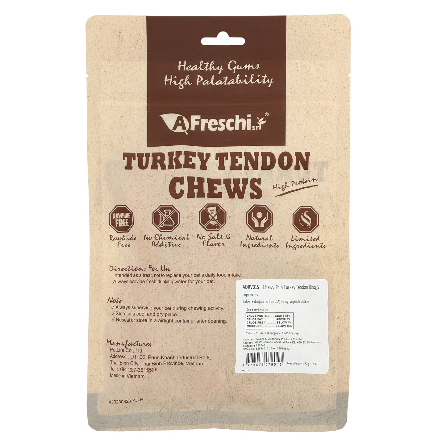 Afreschi Chewy Thin Turkey Tendon Ring S