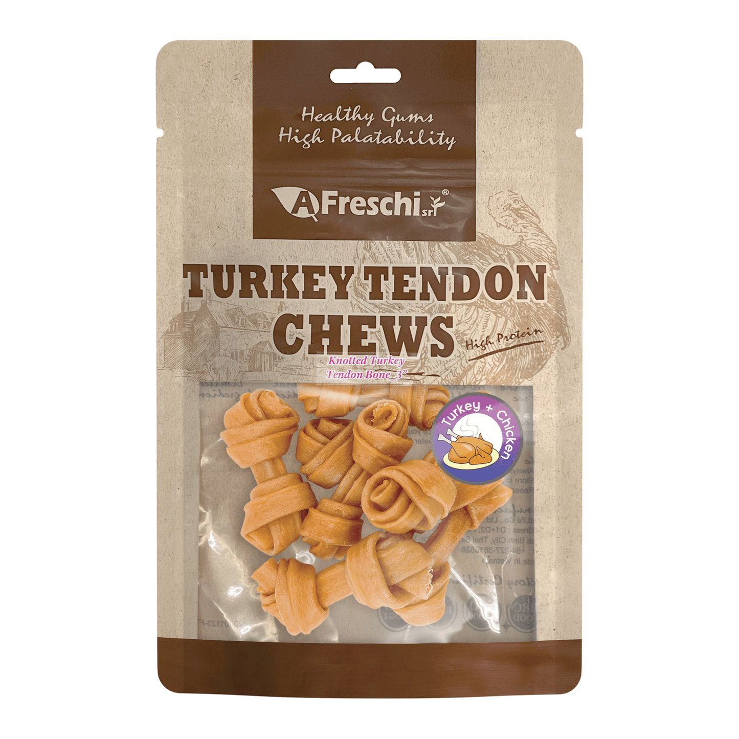 Afreschi Knotted Turkey Tendon Bone 130g
