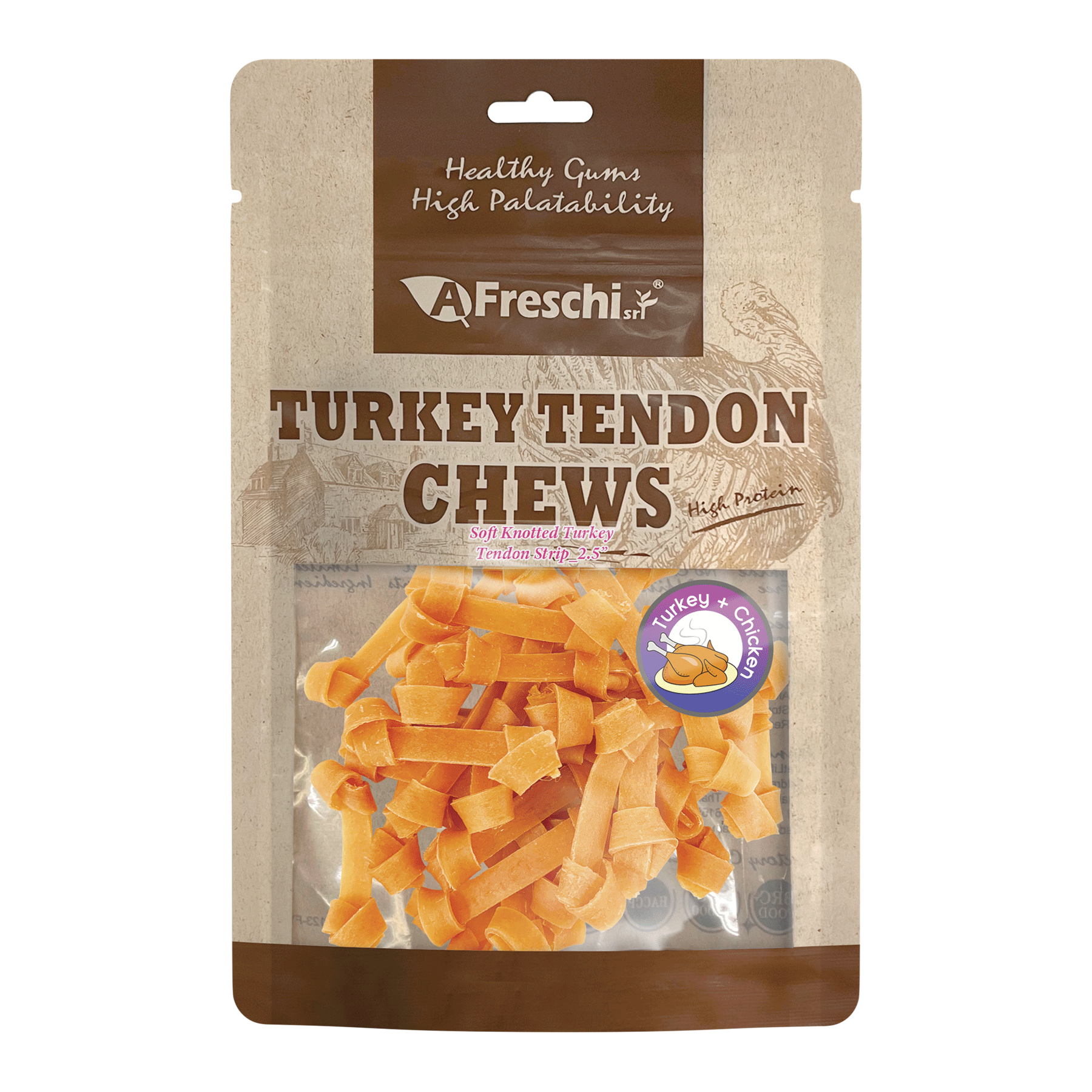 Afreschi Soft Knotted Turkey Tendon Strip 80g