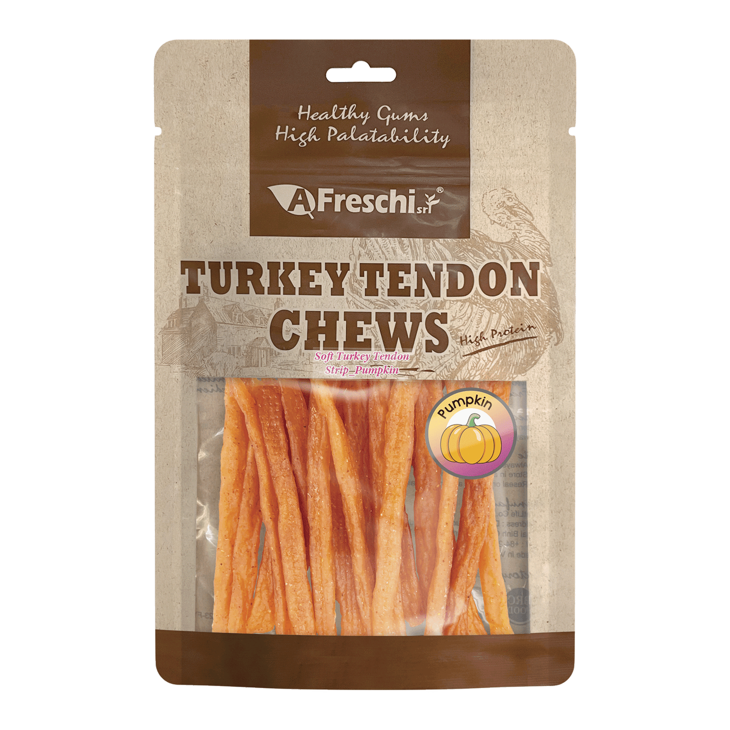 Afreschi Soft Turkey Tendon Strip - Pumpkin
