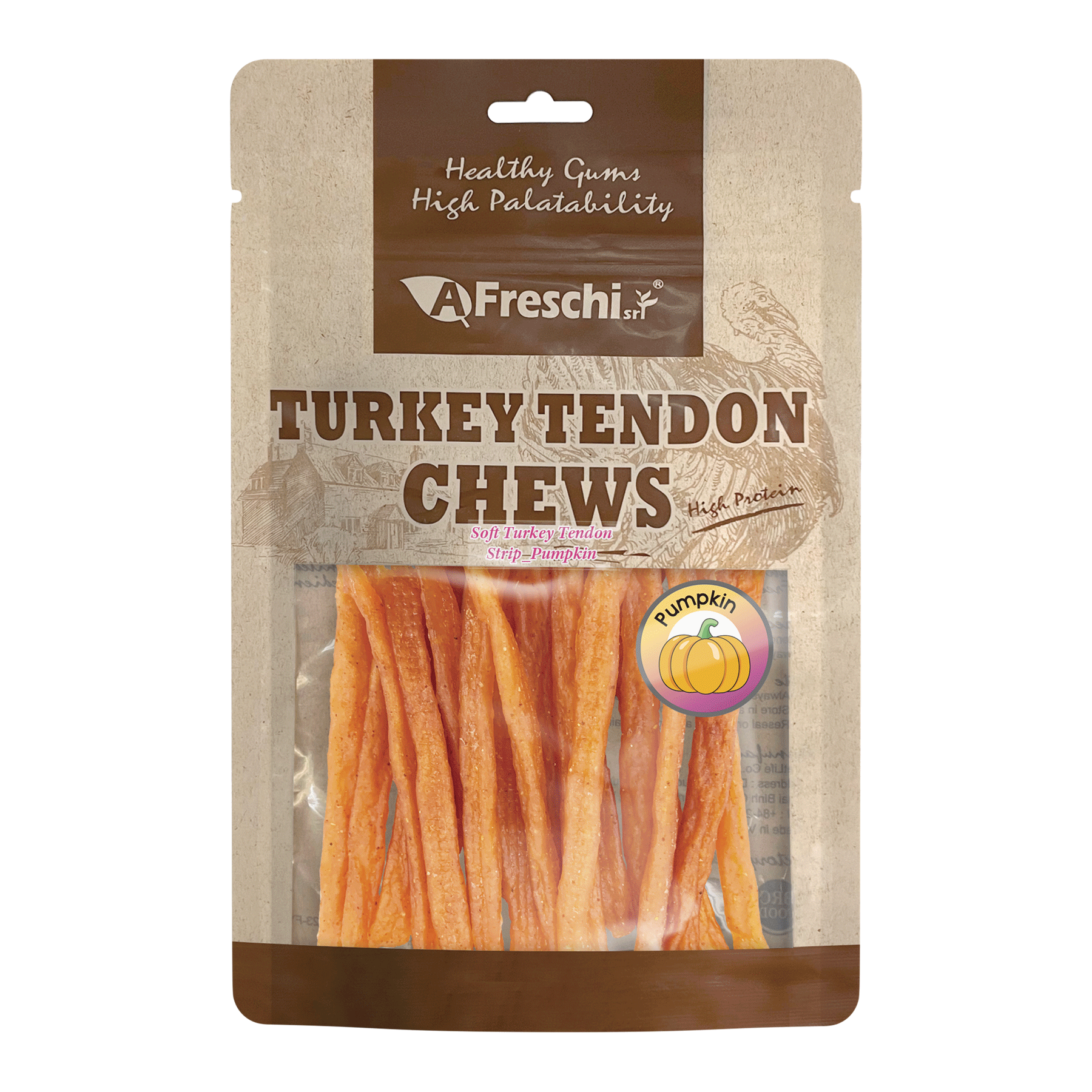 Afreschi Soft Turkey Tendon Strip - Pumpkin