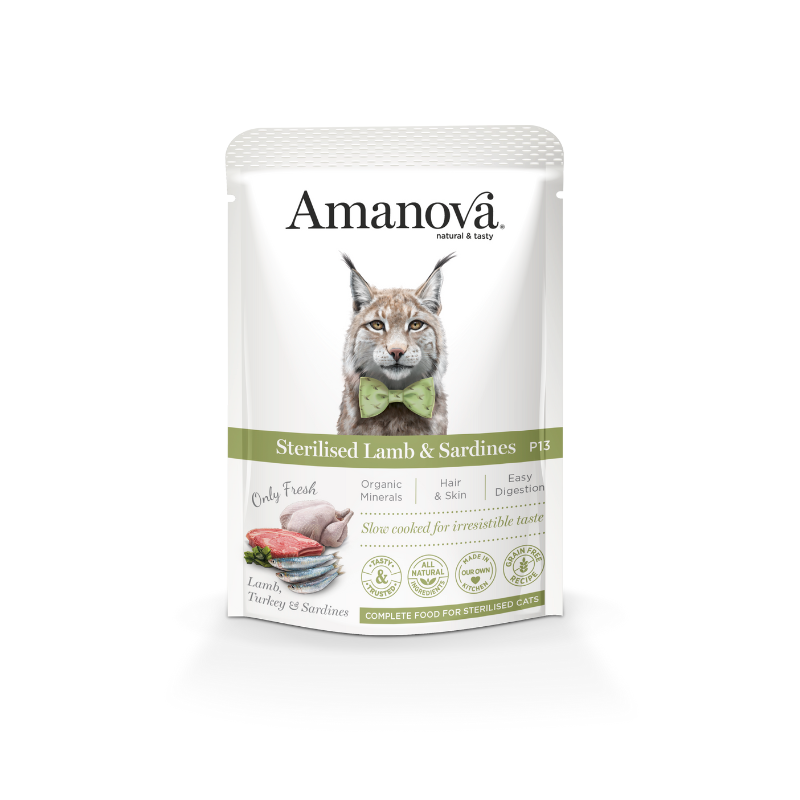 Amanova Cat Pouch Sterilized Grain-Free Lamb & Sardine 85g
