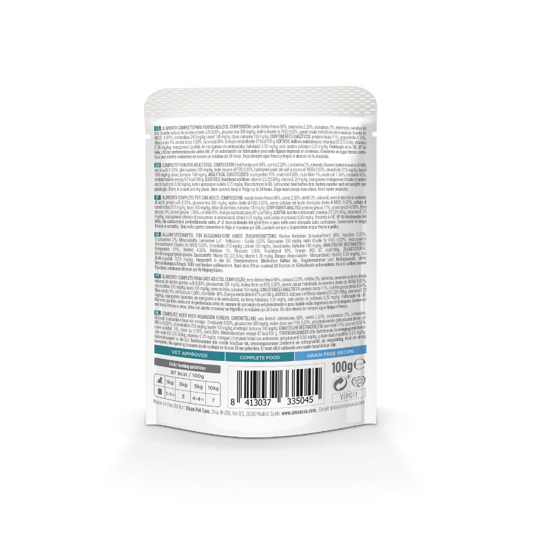 Amanova Dog Pouch Adult Grain-Free Iberian Pork 100g