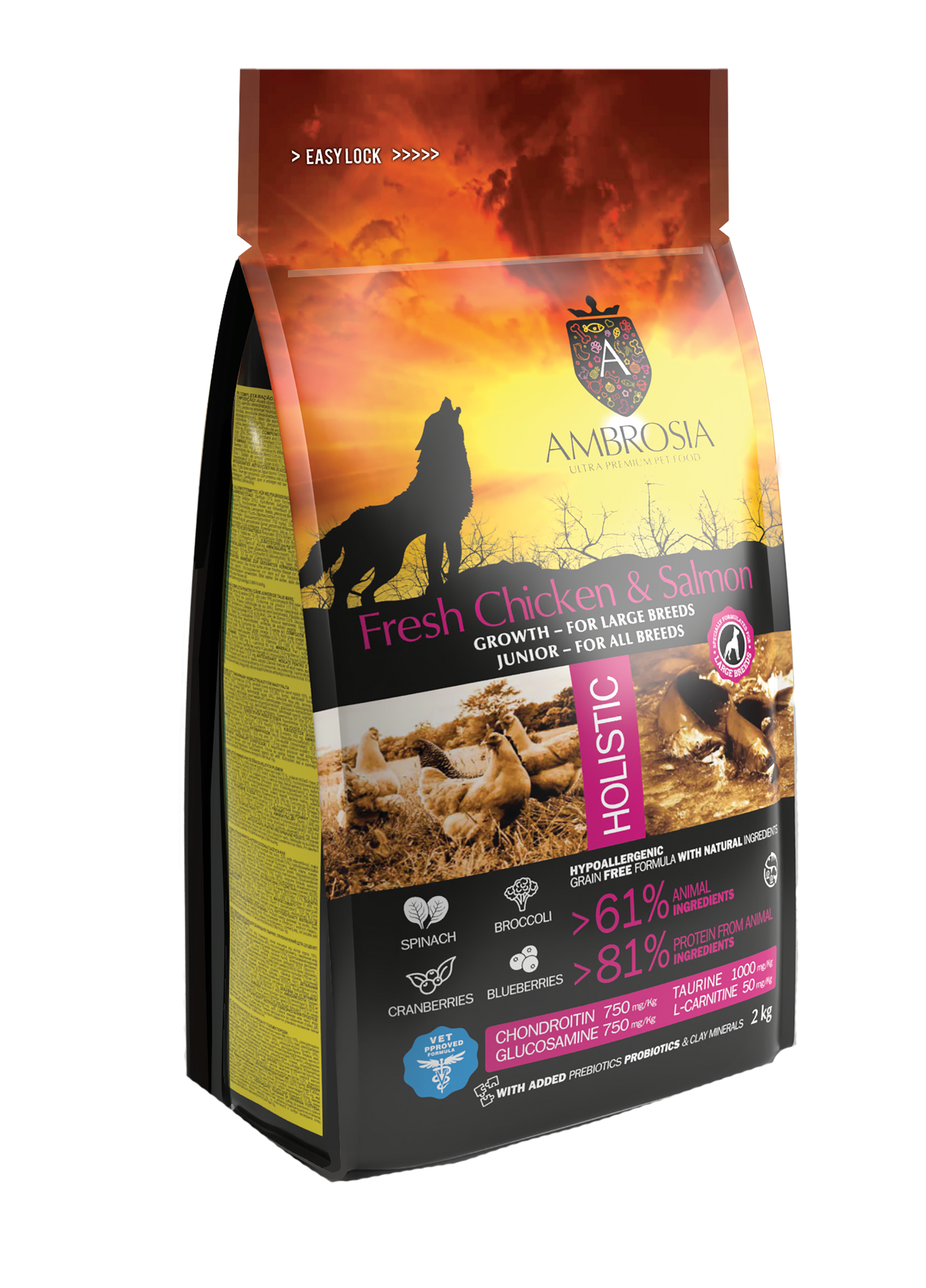 Ambrosia Grain Free Dog Adult Chicken & Fresh Salmon 12kg