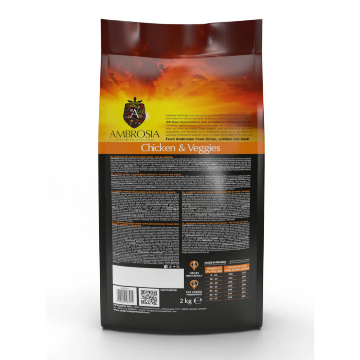Ambrosia Grain Free Dog Adult Chicken & Veggies 12kg