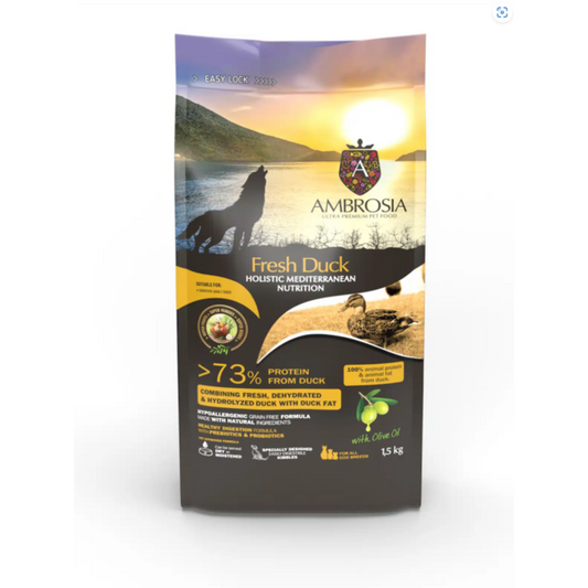 Ambrosia Mediterranean Grain Free Dog Fresh Duck (Adult Sensitive)