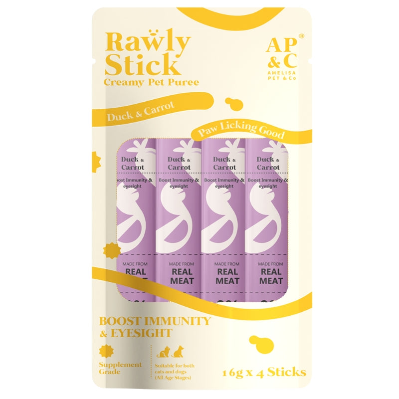 Amelisa Pet & Co Rawly Stick - Duck & Carrot 4pcs Pck