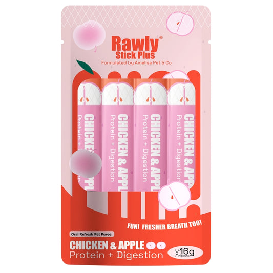 Amelisa Pet & Co Rawly Stick Plus - Chicken & Apple 4pcs Pck