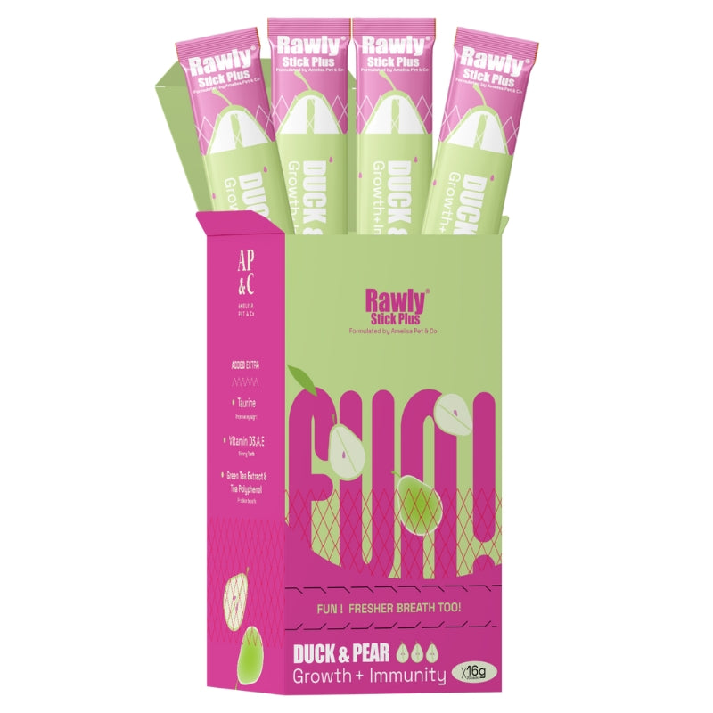 Amelisa Pet & Co Rawly Stick Plus - Duck & Pear 22pcs Box