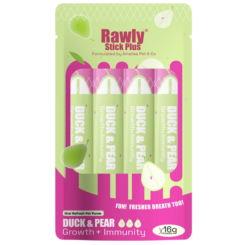 Amelisa Pet & Co Rawly Stick Plus - Duck & Pear 4pcs Pck
