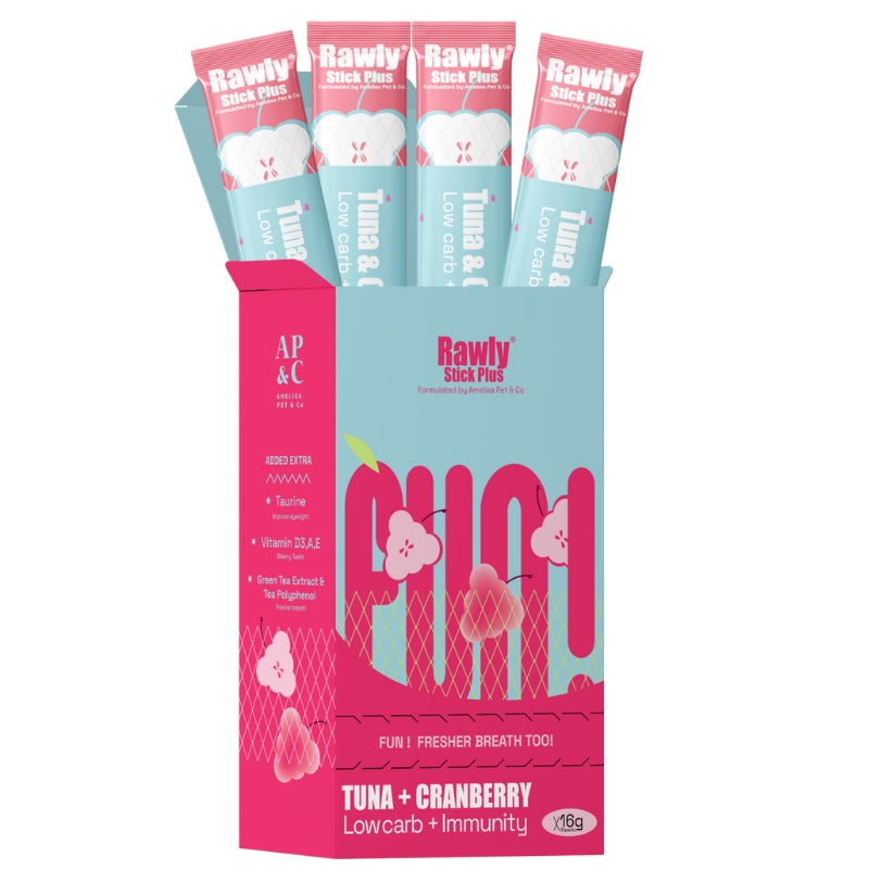 Amelisa Pet & Co Rawly Stick Plus - Tuna & Cranberry 22pcs Box