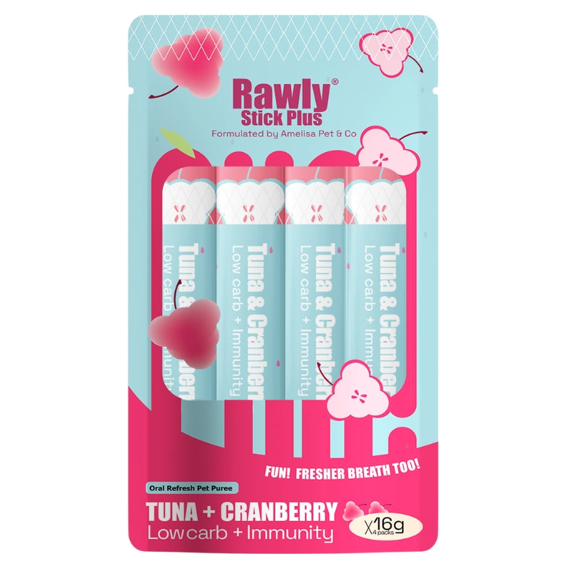Amelisa Pet & Co Rawly Stick Plus - Tuna & Cranberry 4pcs Pck