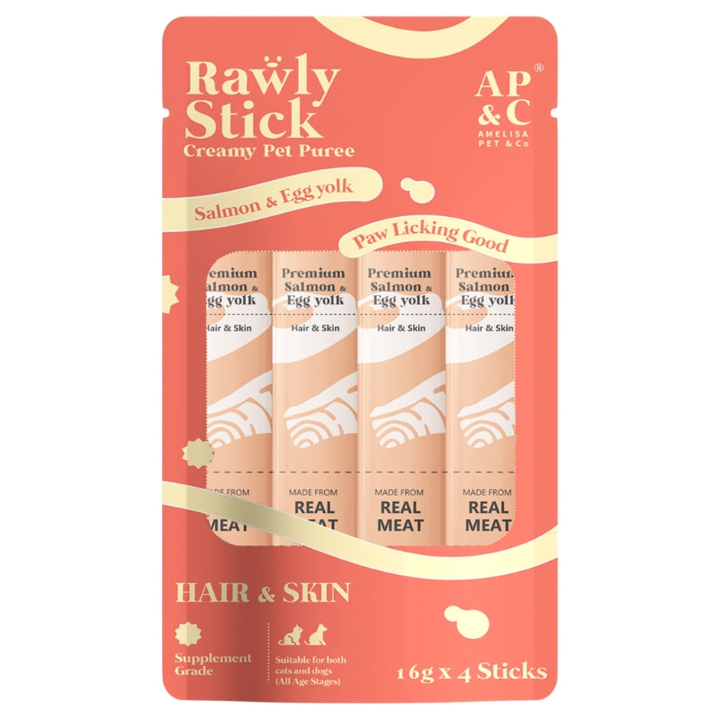 Amelisa Pet & Co Rawly Stick - Salmon & Egg Yolk 4pcs Pck
