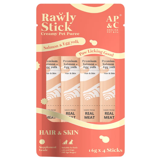 Amelisa Pet & Co Rawly Stick - Salmon & Egg Yolk 4pcs Pck