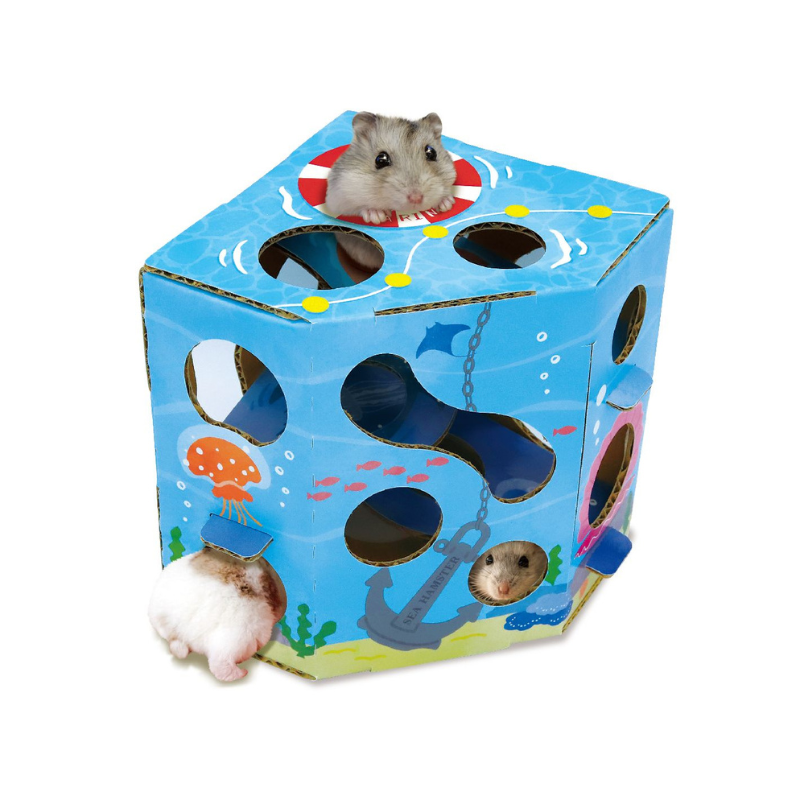 Animan Cardboard Playland for Hamsters - Sea