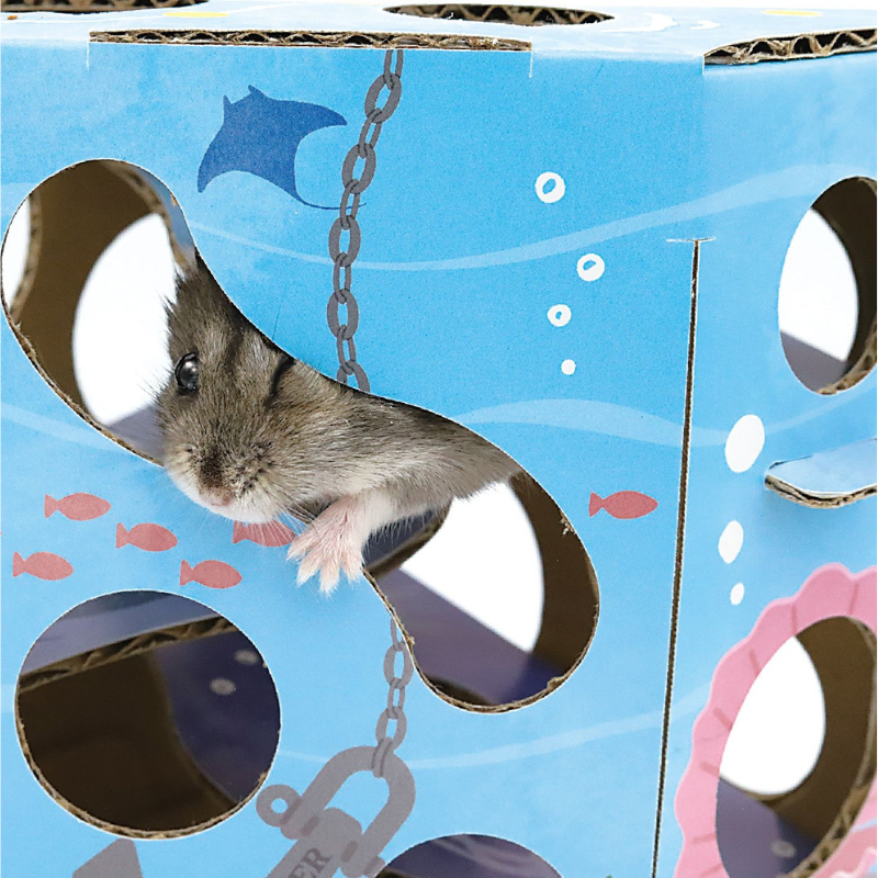 Animan Cardboard Playland for Hamsters - Sea