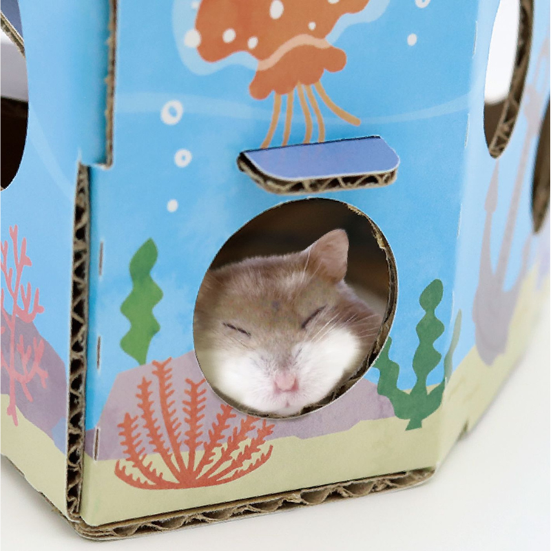 Animan Cardboard Playland for Hamsters - Sea
