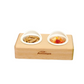 Animan Hamster Food Bowl with Wood Stand - Twin