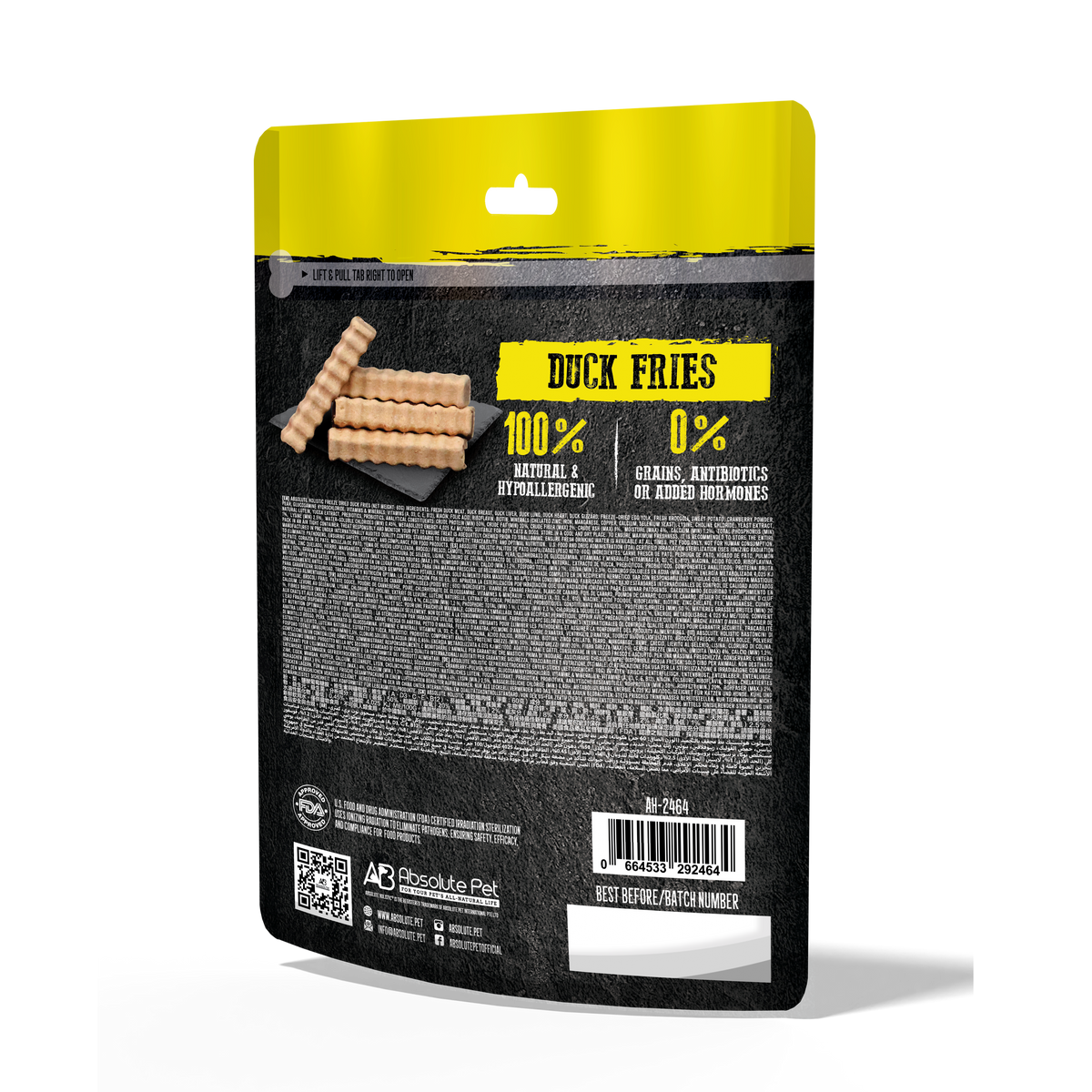 Absolute Holistic Freeze Dried Raw Treats For Cats & Dogs - Duck Fries (60g)