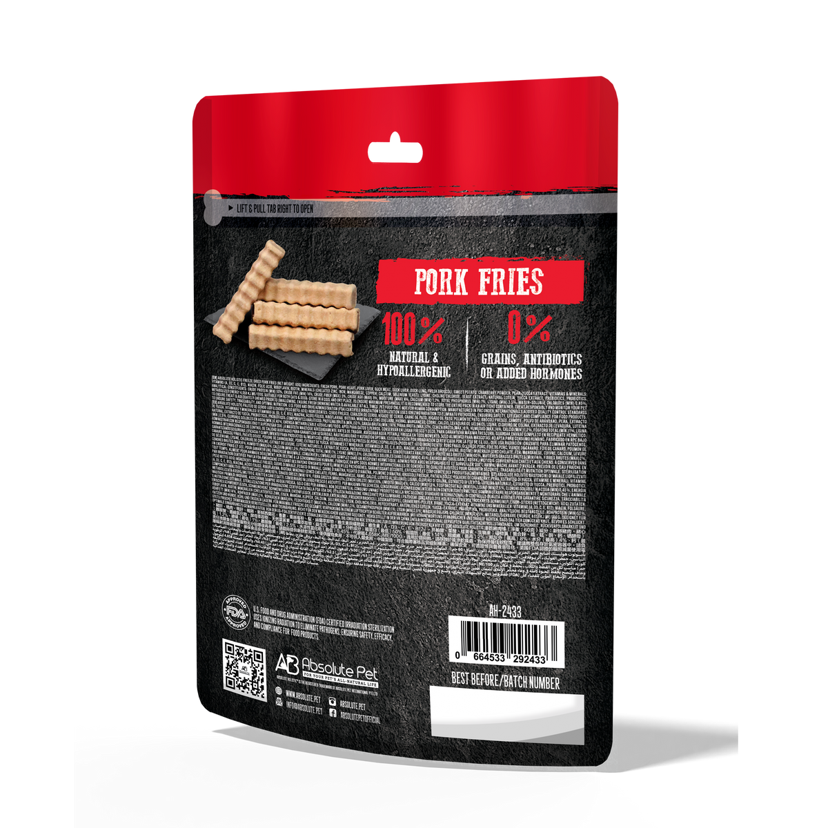 Absolute Holistic Freeze Dried Raw Treats For Cats & Dogs - Pork Fries (60g)