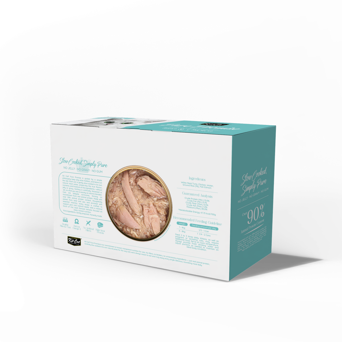 Kit Cat Pure Promise Natural Slow-cooked Wet Cat Food - Tuna & Chicken 80g - Box Of 12