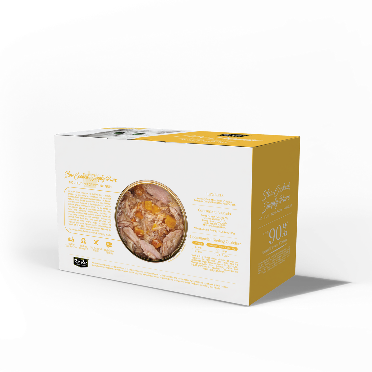 Kit Cat Pure Promise Natural Slow-cooked Wet Cat Food - Tuna & Pumpkin 80g - Box Of 12