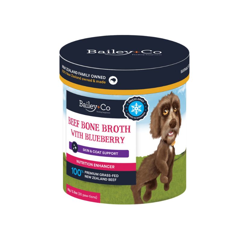 Bailey+Co Dissolvable Freeze Dried Bone Broth + Blueberry (Skin Coat Health) [2 Sizes]