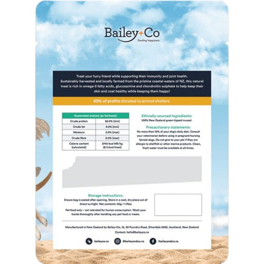 Bailey+Co Freeze Dried Green Lipped Mussel - 50g