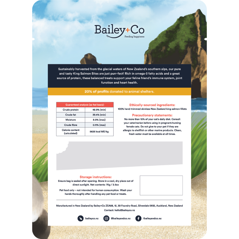 Bailey+Co Freeze Dried Salmon Feline For Cats & Dogs - 70g