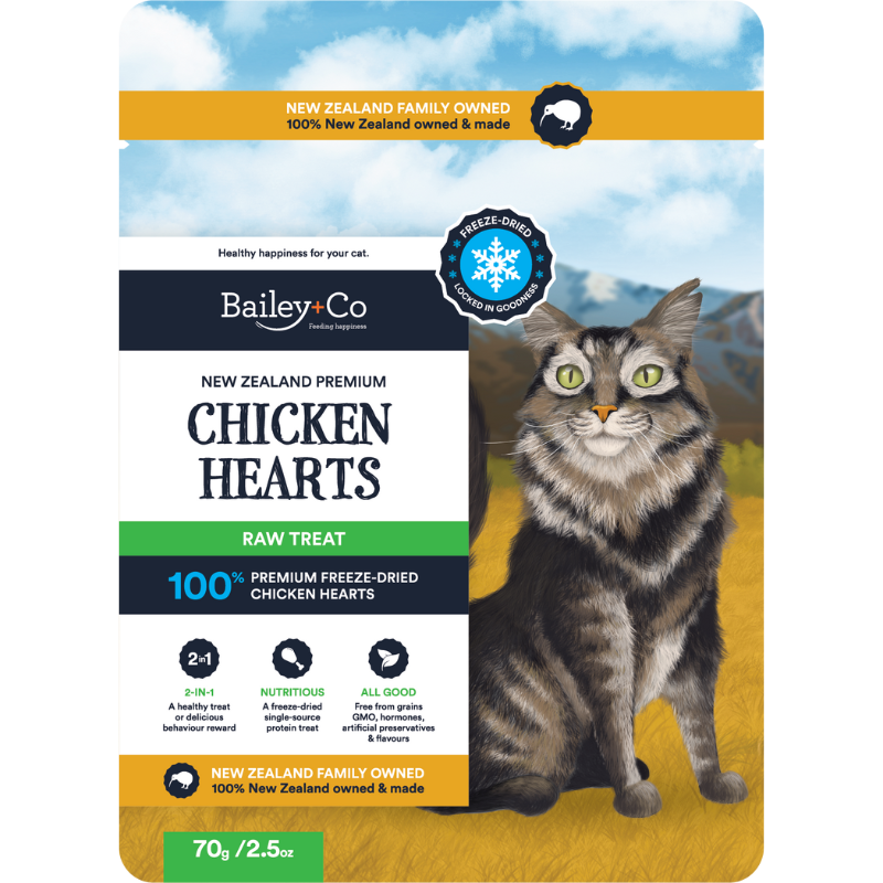Bailey+Co Freeze Dried Chicken Heart Feline For Cats - 70g
