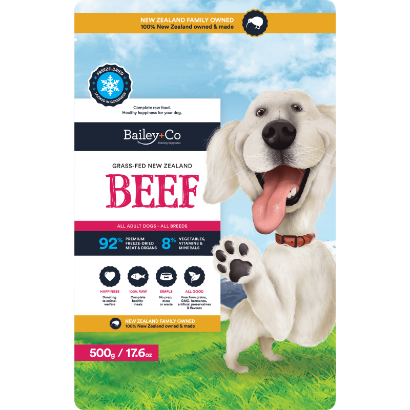 Bailey+Co Freeze Dried Complete Beef Diet/Training Aid For Dogs - 500g