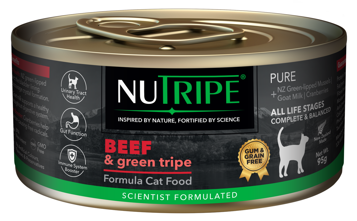 Nutripe Pure Beef & Green Tripe Cat (Gum-Free) 95g