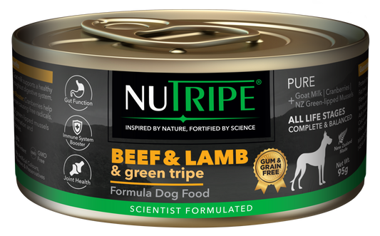 Nutripe Pure Beef And Lamb & Green Tripe Dog (Gum-Free)