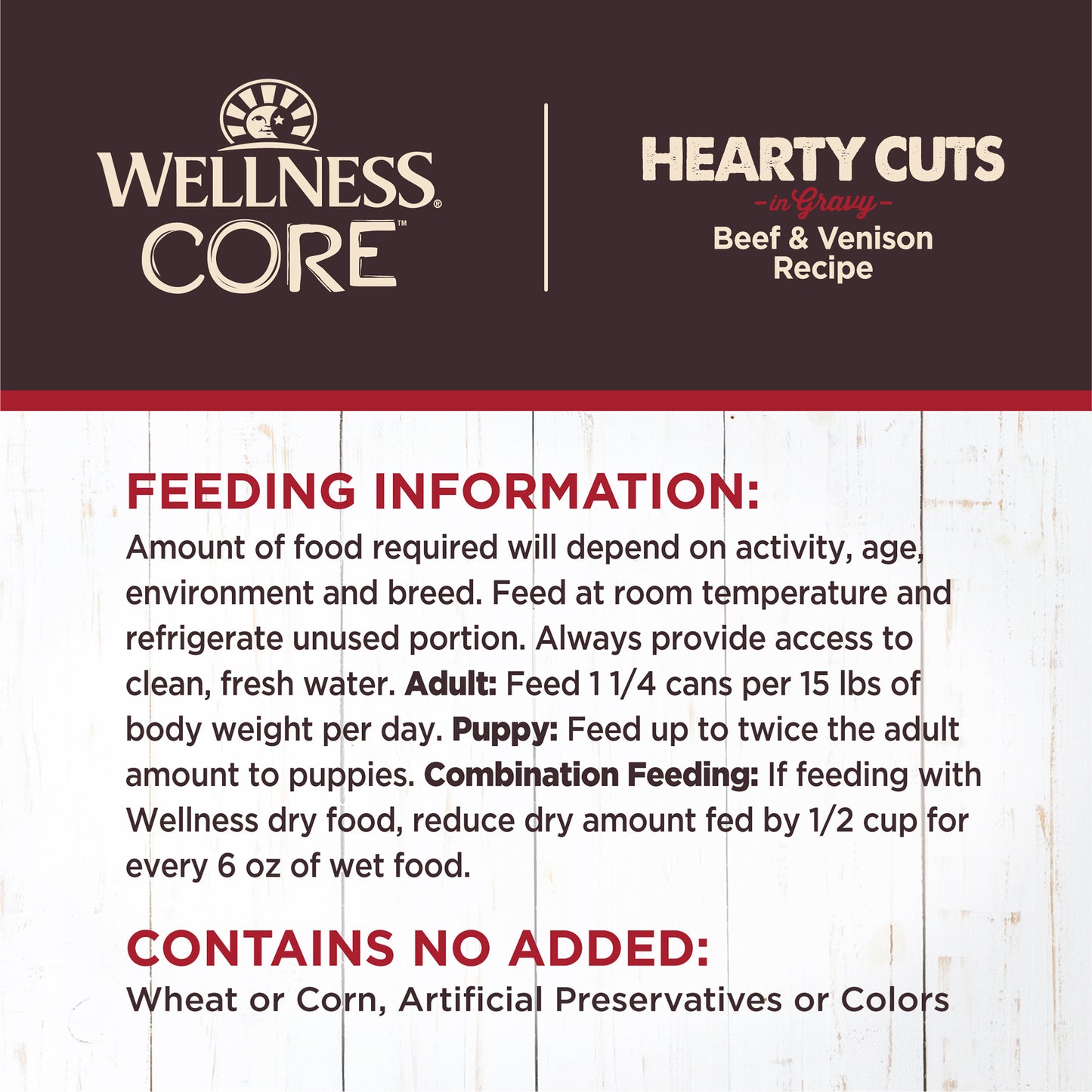 Wellness Core Grain-free Hearty Cuts In Gravy Gravy Beef & Venison Wet Dog Food 12.5oz