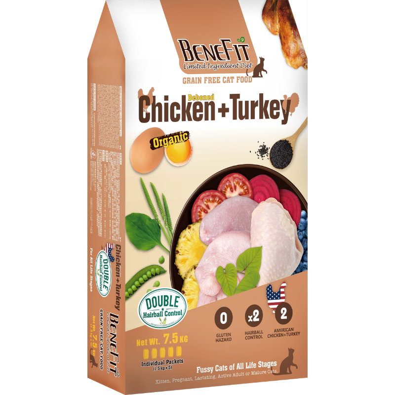 Benefit Limited Ingredient Diet Grain Free Cat Food- American Deboned Chicken + Turkey [3 Sizes]