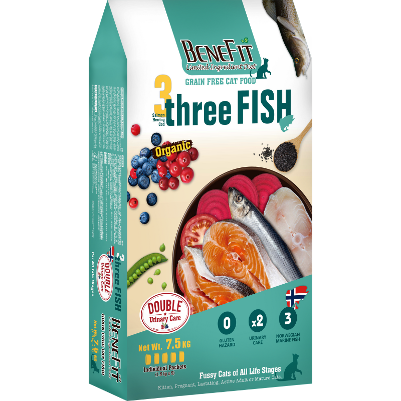 Benefit Limited Ingredient Diet Grain Free Cat Food- Norwegian three Marine Fish (Salmon/Herring/Cod) [3 Sizes]