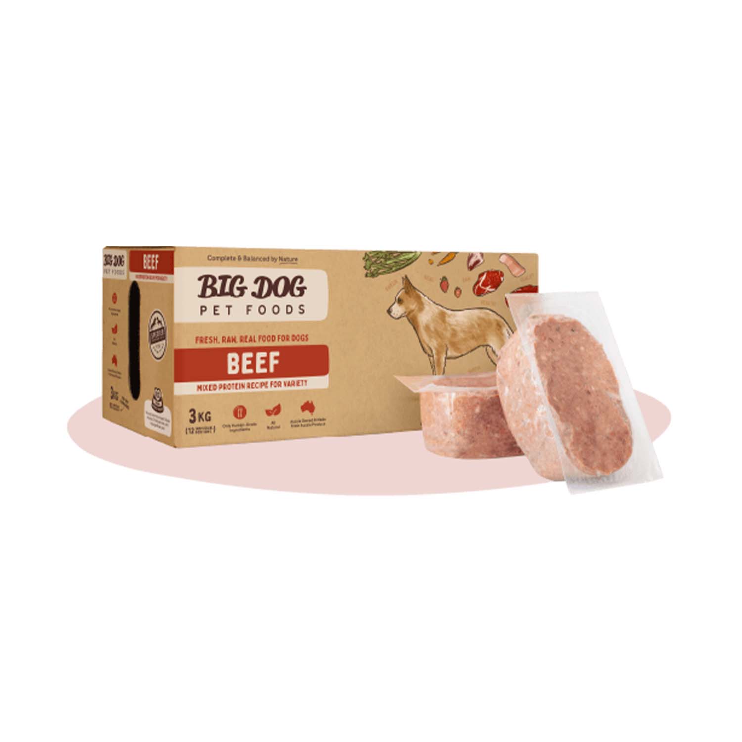 Big Dog Beef Barf For Dogs 3KG (12 x 250G)