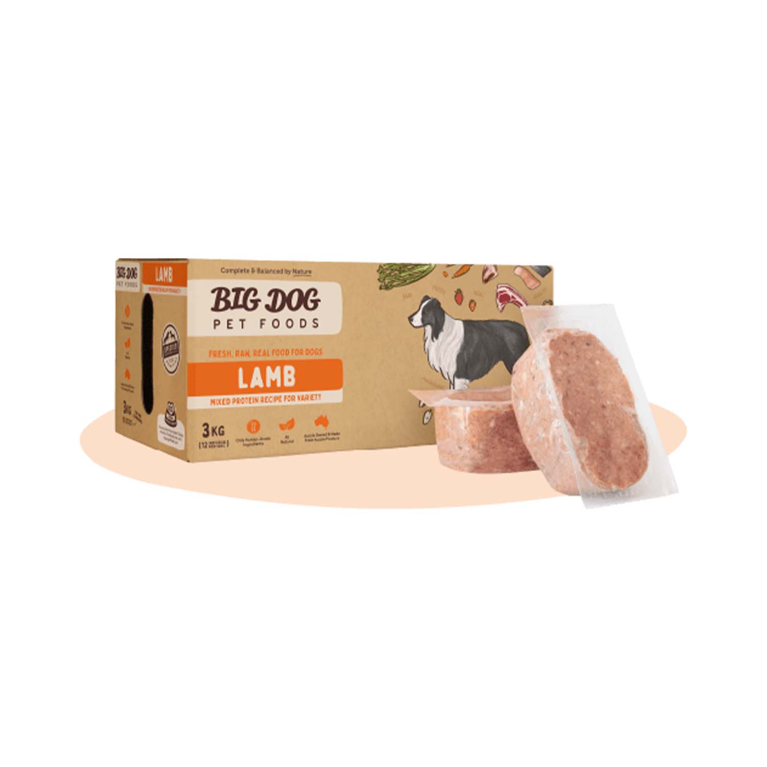 Big Dog Lamb Barf For Dogs 3KG (12 x 250G)